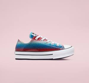 Boty Nízké Converse Chuck Taylor All Star Lift Platformyě Glitter Drip Blankyt Bílé Červené | CV-492WPQ
