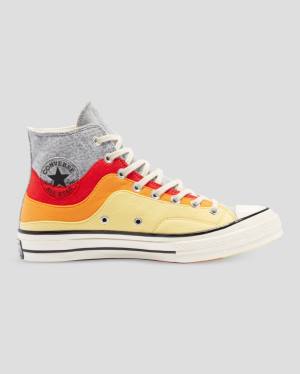 Boty Vysoké Converse Chuck 70 Nor'Easter Felted Layered Šedé Červené Žluté | CV-941OGZ