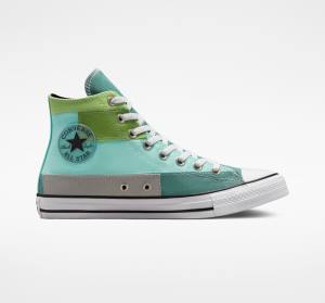 Boty Vysoké Converse Chuck Taylor All Star Patchwork Světle Zelene Světle | CV-087ZIU