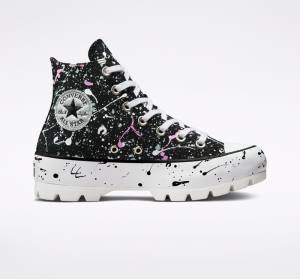 Boty Vysoké Converse Chuck Taylor All Star Lugged Paint Splatter Černé Šedé Růžové | CV-310DKY
