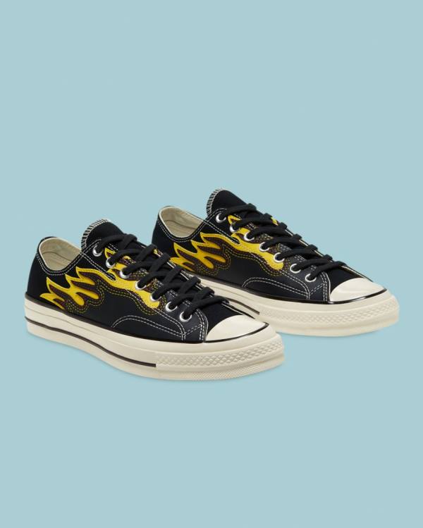 Boty Nízké Converse Chuck 70 Archive Flame Overlay Černé | CV-201RTP