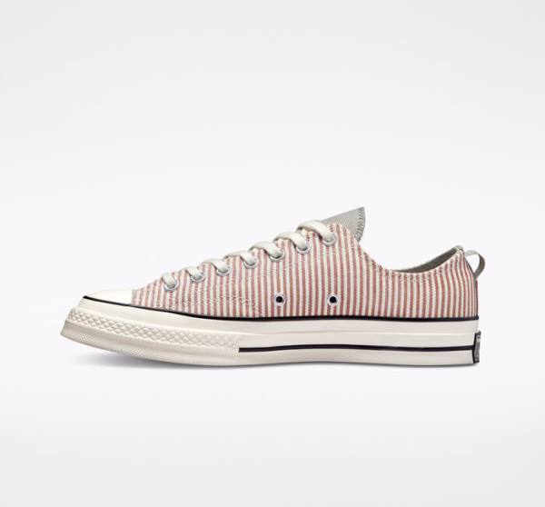 Boty Nízké Converse Chuck 70 Crafted Stripe Olivy Zelené | CV-365CQF