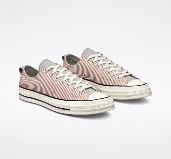 Boty Nízké Converse Chuck 70 Crafted Stripe Olivy Zelené | CV-365CQF
