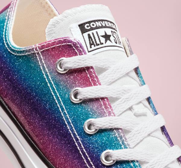 Boty Nízké Converse Chuck Taylor All Star Glitter Drip Bílé Béžový Bílé | CV-086PNU