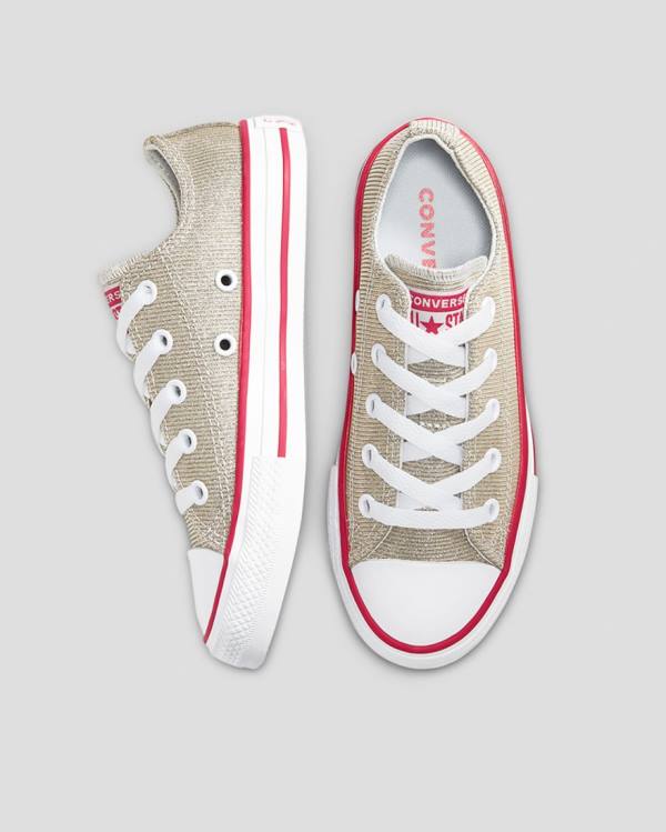 Boty Nízké Converse Chuck Taylor All Star Glitter Textilní Hnědé | CV-254WYD