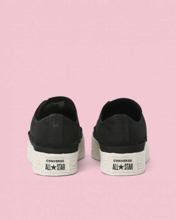 Boty Nízké Converse Chuck Taylor All Star Espadrilky Platformyě Černé | CV-398FAX