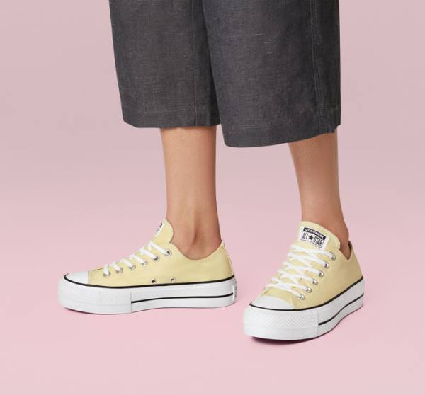 Boty Nízké Converse Chuck Taylor All Star Lift Platformyě Seasonal Color Citrón Černé Bílé | CV-429BMF