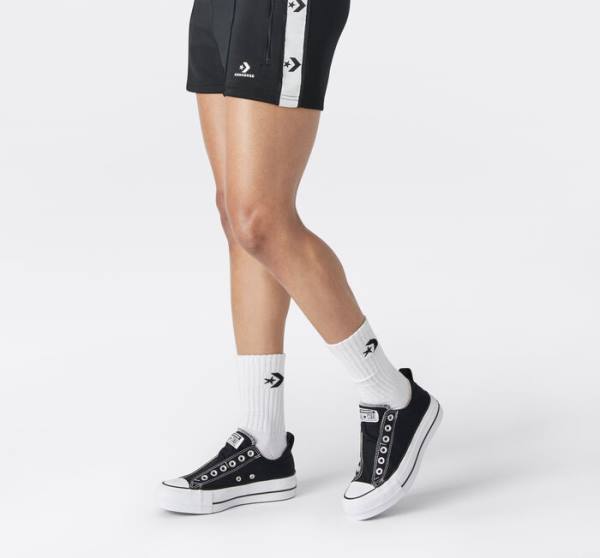 Boty Nízké Converse Chuck Taylor All Star Lift Platformyě Slip Černé Bílé | CV-480JFU