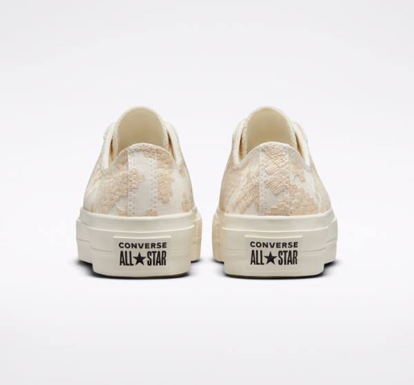 Boty Nízké Converse Chuck Taylor All Star Lift Platformyě Tonal Embroidery Bílé | CV-531ZIY