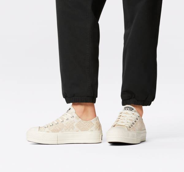 Boty Nízké Converse Chuck Taylor All Star Lift Platformyě Tonal Embroidery Bílé | CV-531ZIY