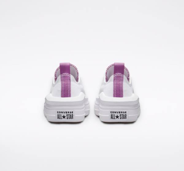 Boty Nízké Converse Chuck Taylor All Star Move Platformyě Bílé Fialové Bílé | CV-547VRM
