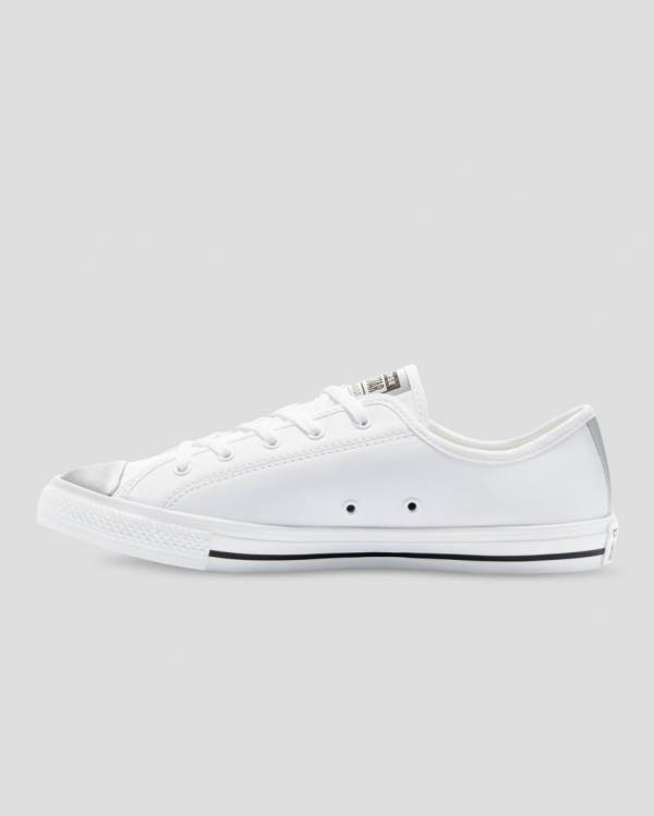 Boty Nízké Converse Chuck Taylor All Star Dainty Mono Metallic Bílé | CV-578TJW