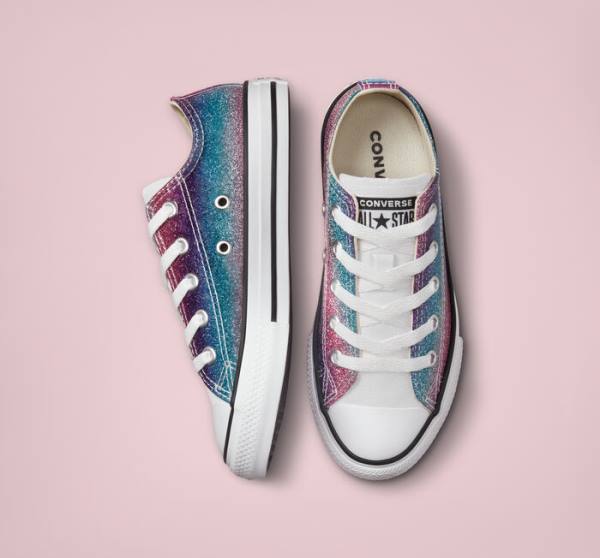Boty Nízké Converse Chuck Taylor All Star Glitter Drip Bílé Béžový Bílé Fialové | CV-583UBG