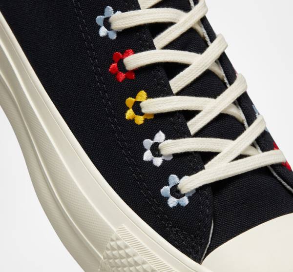 Boty Nízké Converse Chuck Taylor All Star Lift Platformyě Floral Embroidery Černé Viacfarebný | CV-619XVC