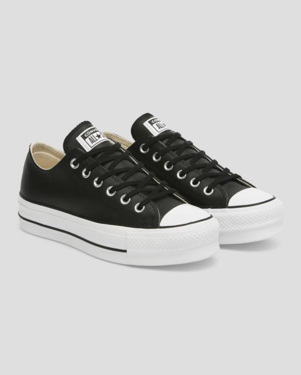 Boty Nízké Converse Chuck Taylor All Star Lift Clean Læder Černé | CV-625TOL