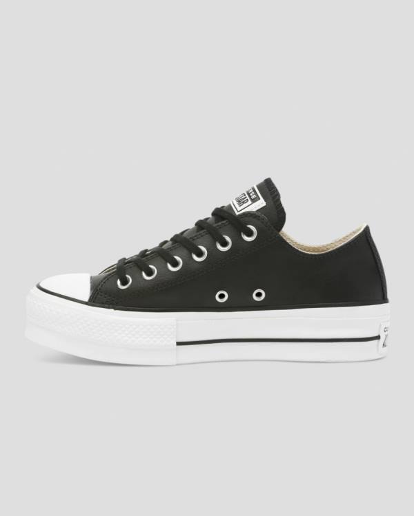 Boty Nízké Converse Chuck Taylor All Star Lift Clean Læder Černé | CV-625TOL