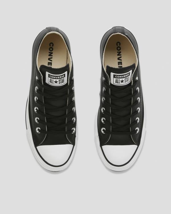 Boty Nízké Converse Chuck Taylor All Star Lift Clean Læder Černé | CV-625TOL