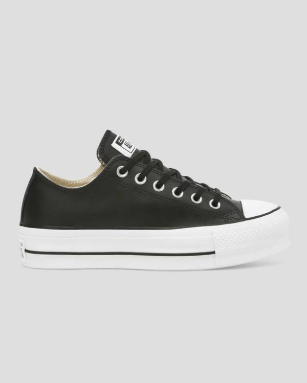 Boty Nízké Converse Chuck Taylor All Star Lift Clean Læder Černé | CV-625TOL