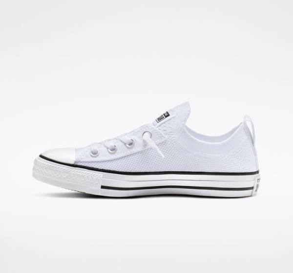 Boty Nízké Converse Chuck Taylor All Star Shoreline Knit Slip Bílé Černé Bílé | CV-639YIS