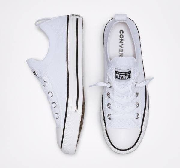 Boty Nízké Converse Chuck Taylor All Star Shoreline Knit Slip Bílé Černé Bílé | CV-639YIS