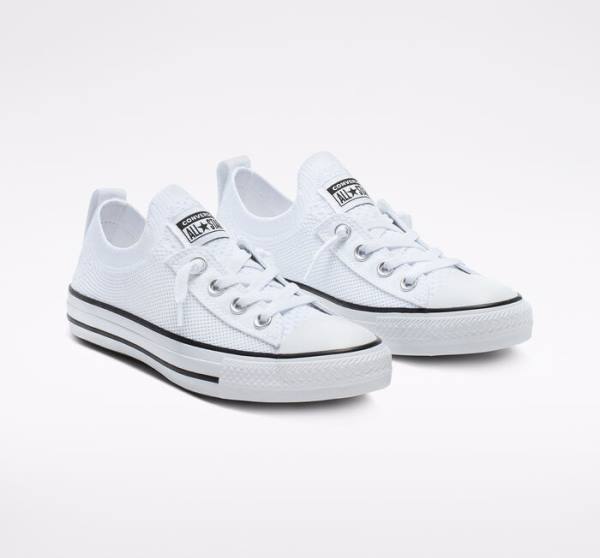 Boty Nízké Converse Chuck Taylor All Star Shoreline Knit Slip Bílé Černé Bílé | CV-639YIS
