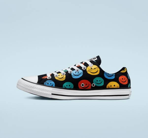 Boty Nízké Converse Chuck Taylor All Star Happy Faces Černé | CV-675XLS