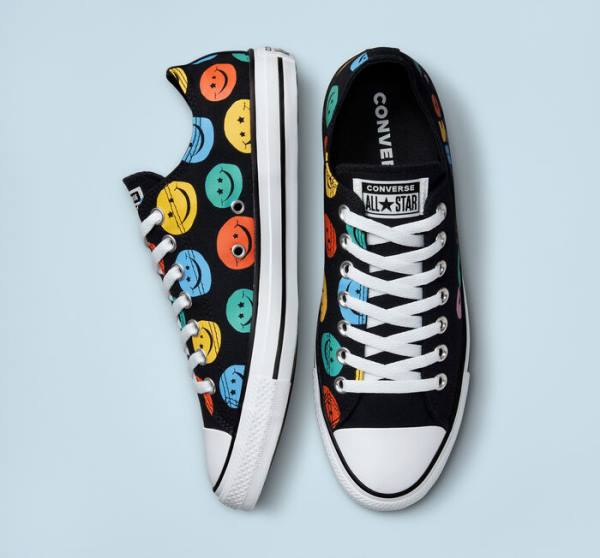 Boty Nízké Converse Chuck Taylor All Star Happy Faces Černé | CV-675XLS