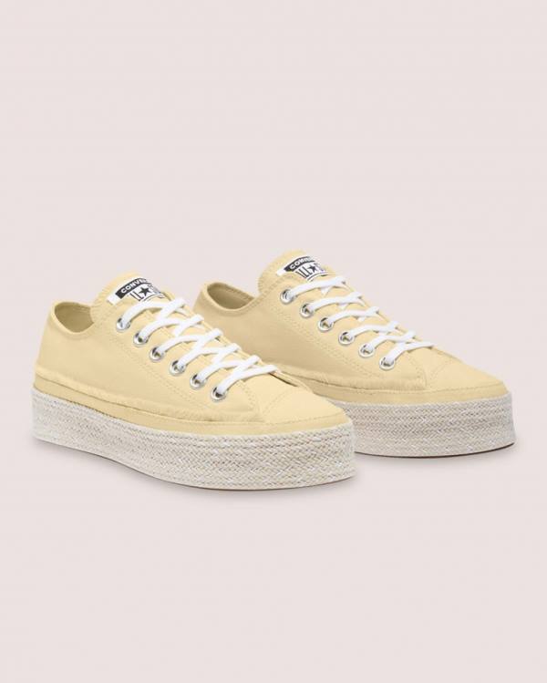 Boty Nízké Converse Chuck Taylor All Star Espadrilky Platformyě Béžový | CV-684EQO