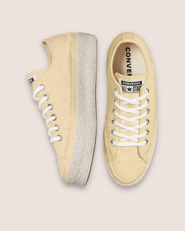 Boty Nízké Converse Chuck Taylor All Star Espadrilky Platformyě Béžový | CV-684EQO