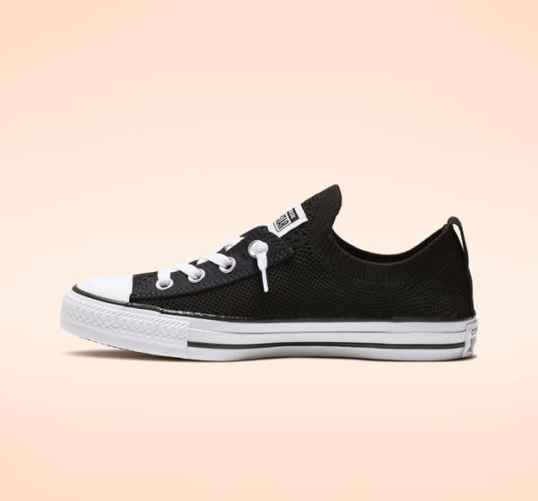 Boty Nízké Converse Chuck Taylor All Star Shoreline Knit Slip Černé Bílé | CV-743WUN