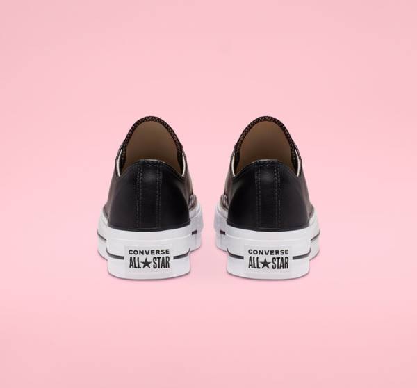 Boty Nízké Converse Chuck Taylor All Star Lift Platformyě Læder Černé Bílé | CV-749RHS