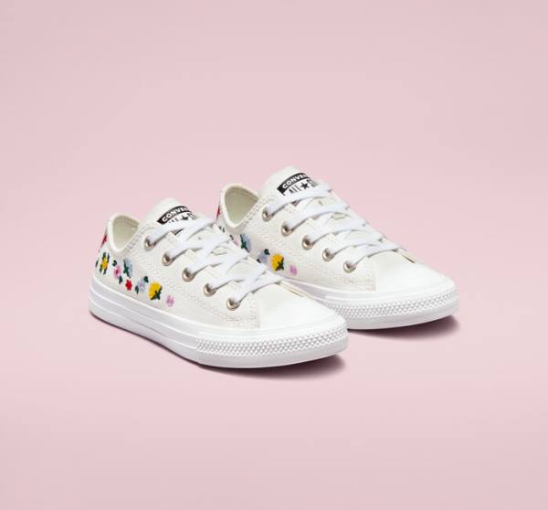 Boty Nízké Converse Chuck Taylor All Star Floral Embroidery Bílé Bílé | CV-807RJH