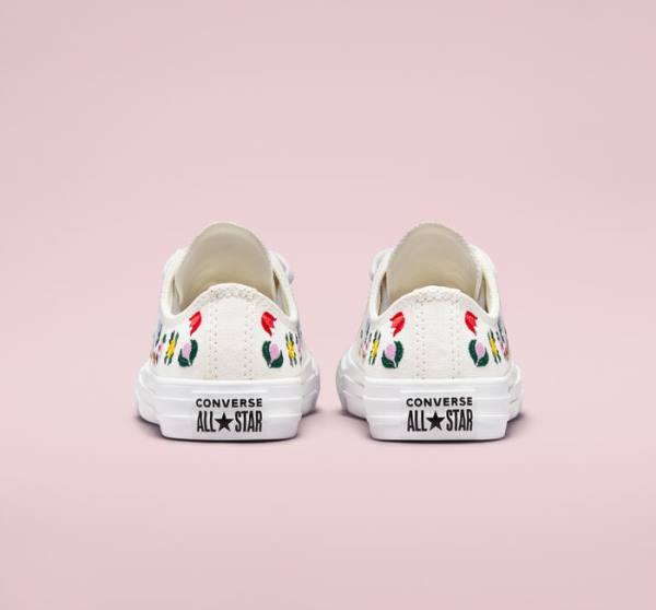 Boty Nízké Converse Chuck Taylor All Star Floral Embroidery Bílé Bílé | CV-807RJH