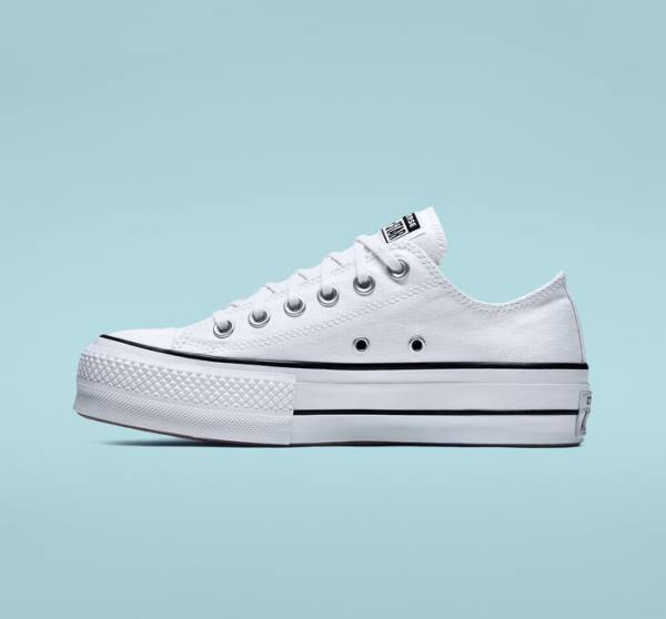 Boty Nízké Converse Chuck Taylor All Star Lift Platformyě Platene Bílé Černé Bílé | CV-832VSD