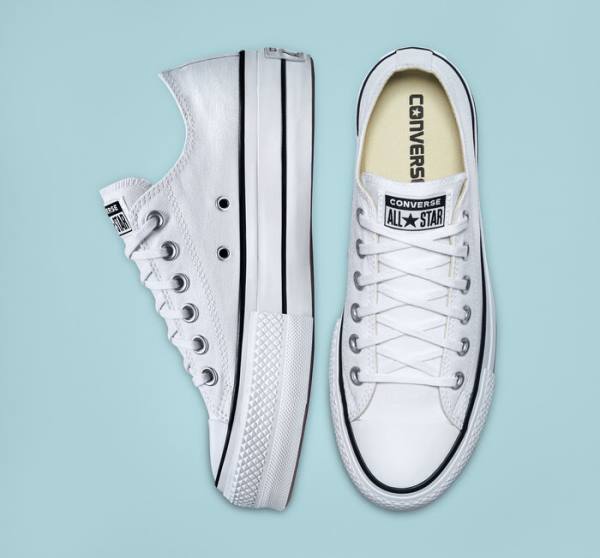 Boty Nízké Converse Chuck Taylor All Star Lift Platformyě Platene Bílé Černé Bílé | CV-832VSD