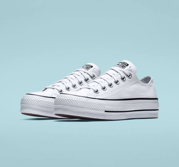 Boty Nízké Converse Chuck Taylor All Star Lift Platformyě Platene Bílé Černé Bílé | CV-832VSD