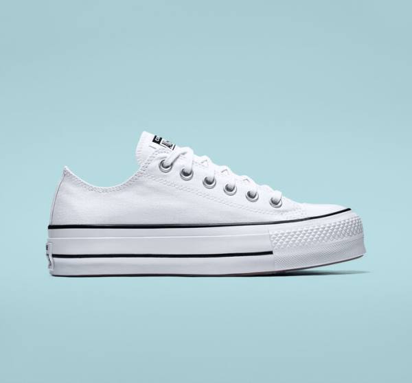 Boty Nízké Converse Chuck Taylor All Star Lift Platformyě Platene Bílé Černé Bílé | CV-832VSD