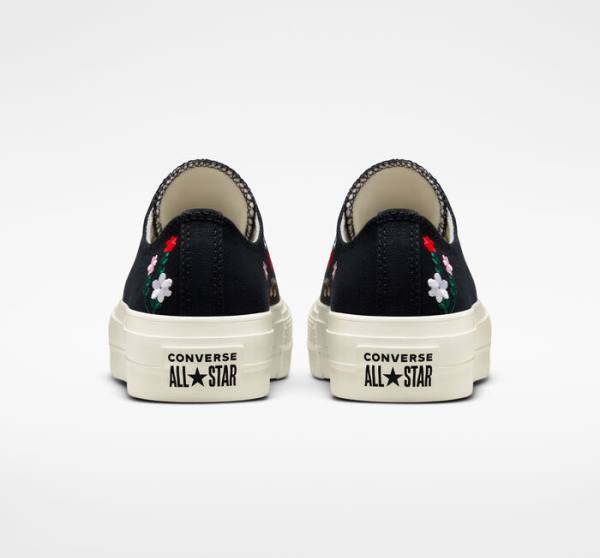 Boty Nízké Converse Chuck Taylor All Star Lift Platformyě Floral Embroidery Černé Viacfarebný | CV-902NPB