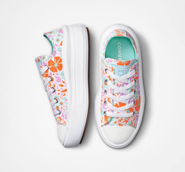 Boty Nízké Converse Chuck Taylor All Star Move Platformyě Paper Floral Bílé Světle | CV-923SPN