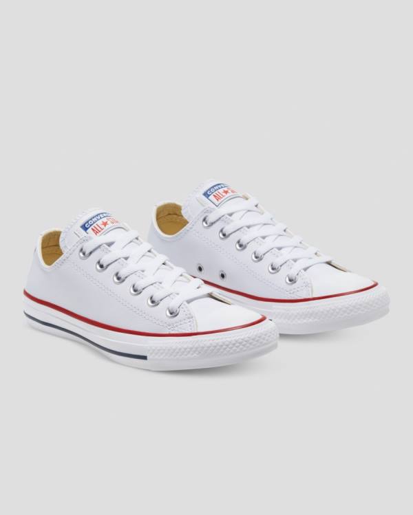 Boty Nízké Converse Chuck Taylor All Star Læder Bílé | CV-927DEN