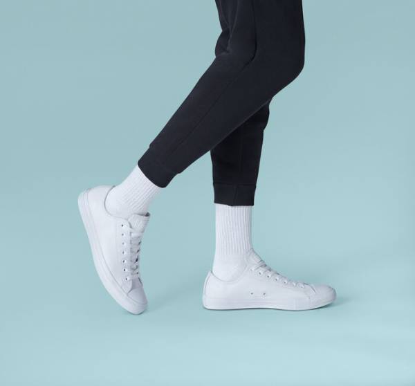 Boty Nízké Converse Chuck Taylor All Star Læder All White Bílé | CV-934ETL