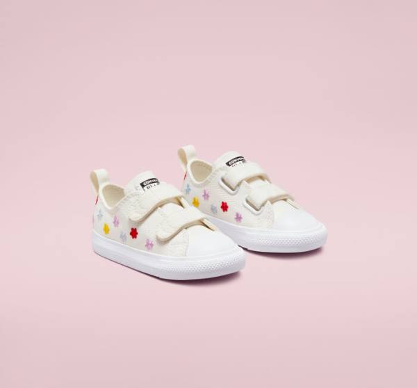 Boty Nízké Converse Chuck Taylor All Star Easy-On Floral Embroidery Bílé Bílé | CV-960ZSK