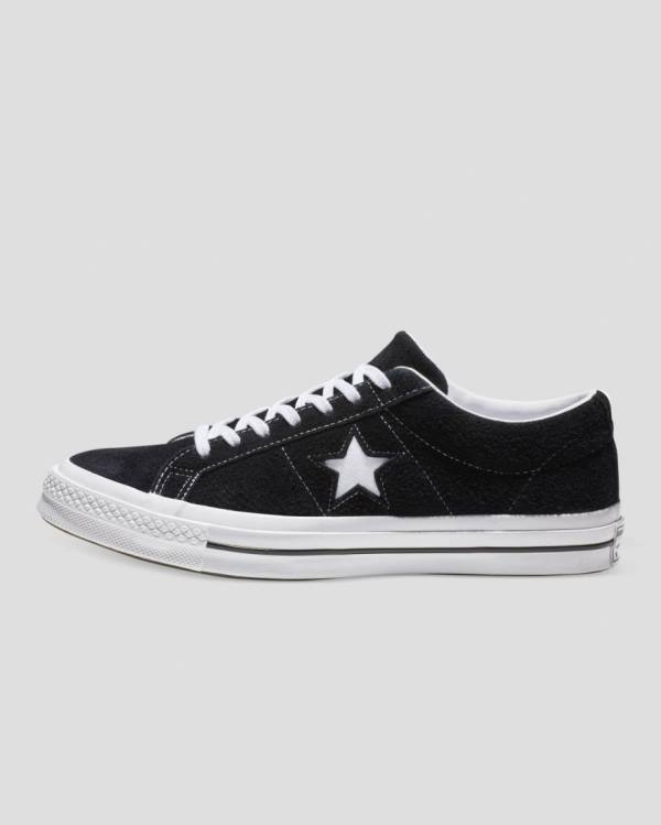 Boty Nízké Converse One Star Premium Semišové Černé | CV-983OUB