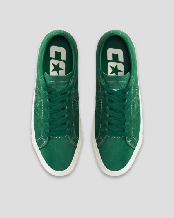 Boty Nízké Converse One Star Pro Pigskin Semišové Zelene | CV-932MFX