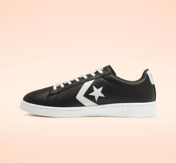 Boty Nízké Converse Pro Læder Černé Bílé | CV-486SER