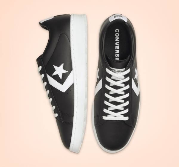 Boty Nízké Converse Pro Læder Černé Bílé | CV-486SER