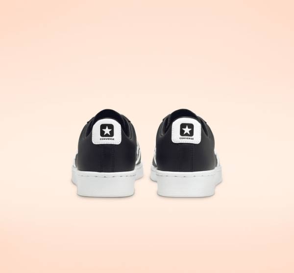 Boty Nízké Converse Pro Læder Černé Bílé | CV-486SER