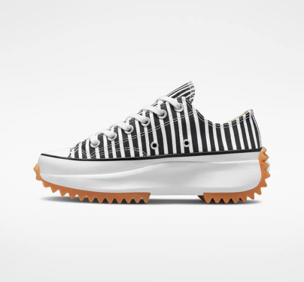 Boty Nízké Converse Run Star Hike Platformyě Stripes Bílé Černé Bílé | CV-250MBJ