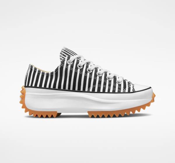 Boty Nízké Converse Run Star Hike Platformyě Stripes Bílé Černé Bílé | CV-250MBJ