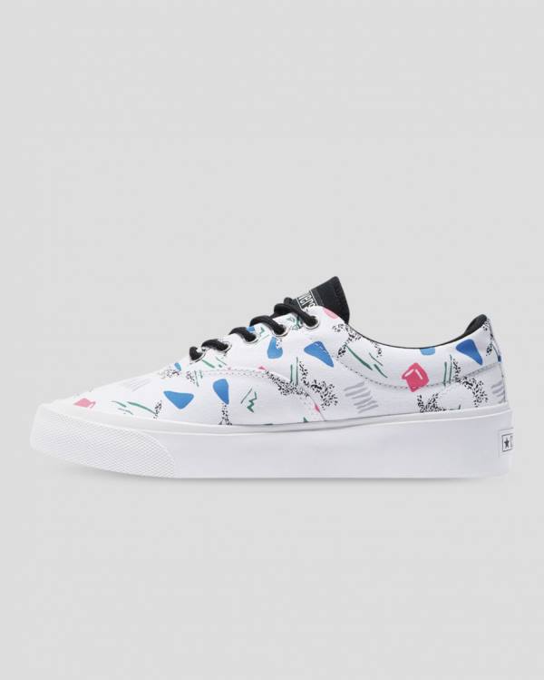 Boty Nízké Converse Skid Grip 80s Archive Print Bílé | CV-758MZS